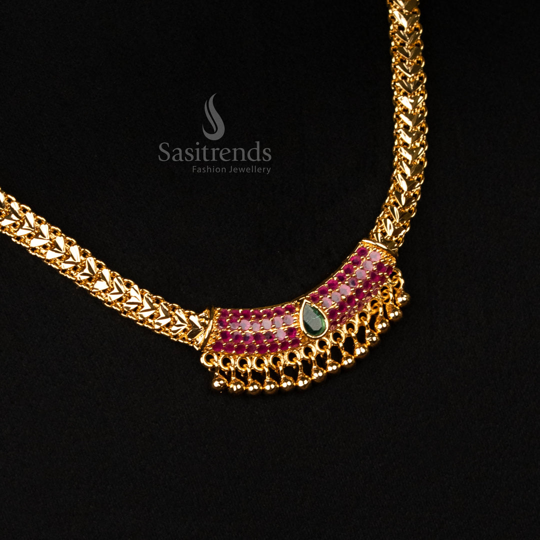 Traditional Festive Wear Necklace with U Pendant – Micro Gold Plated
