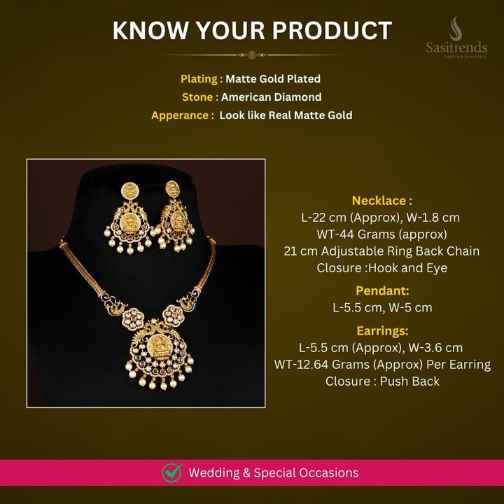 Micro Gold Plated Necklace Set Measurement Image - Sasitrends