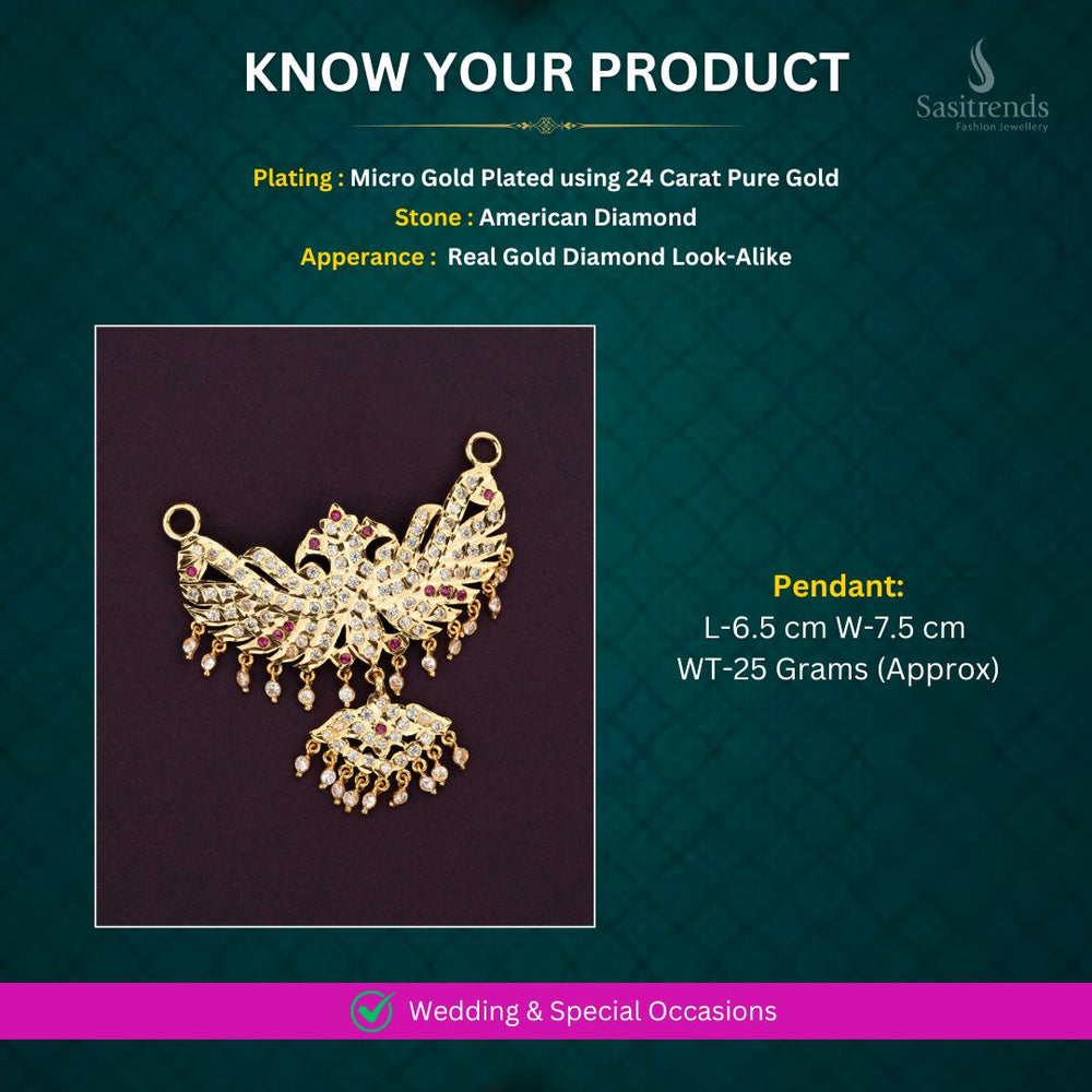 Micro Gold plated Pendant Measurement Image - Sasitrends