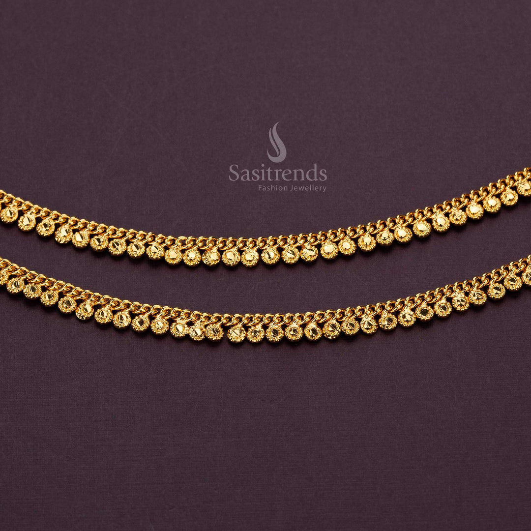 Fashion-forward gold-plated anklets for women, sleek and versatile for everyday wear - Sasitrends