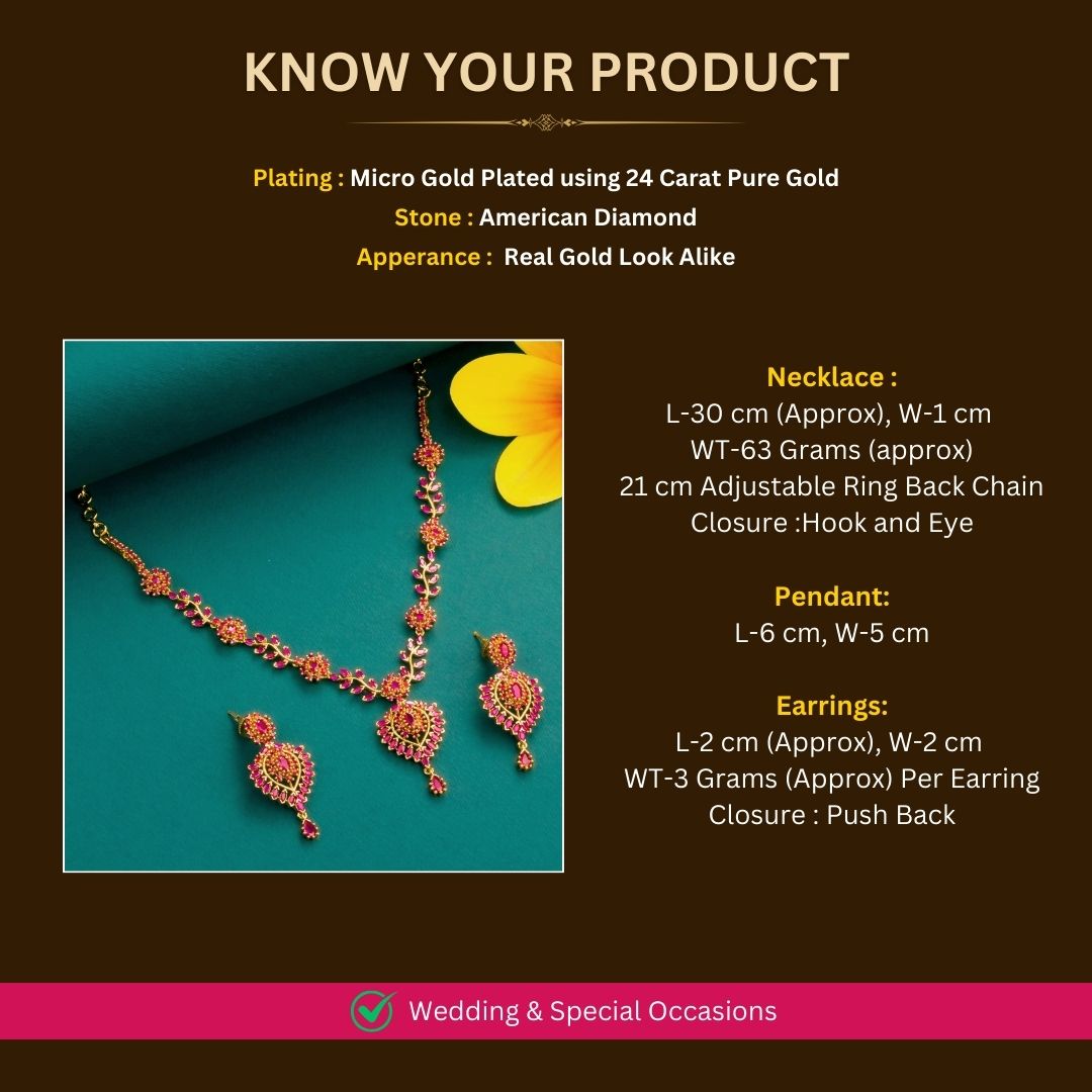 Micro Gold Plated Jewellery Set Measurement Image - Sasitrends