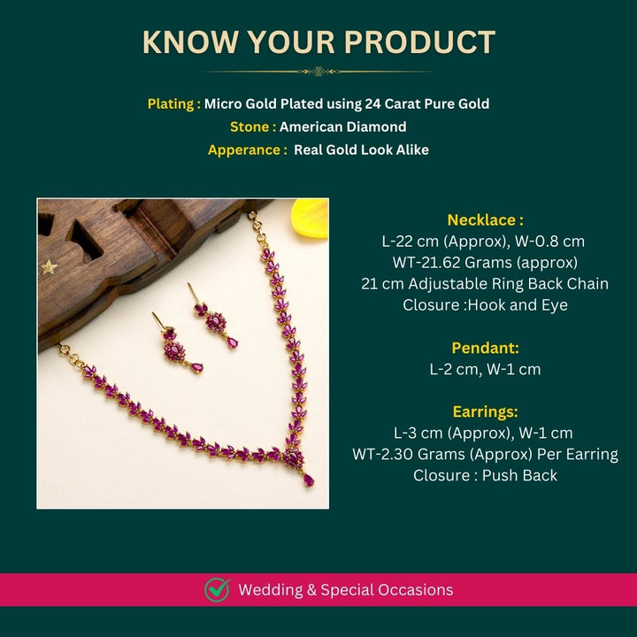 Micro Gold Plated Jewellery Set Measurement Image - Sasitrends