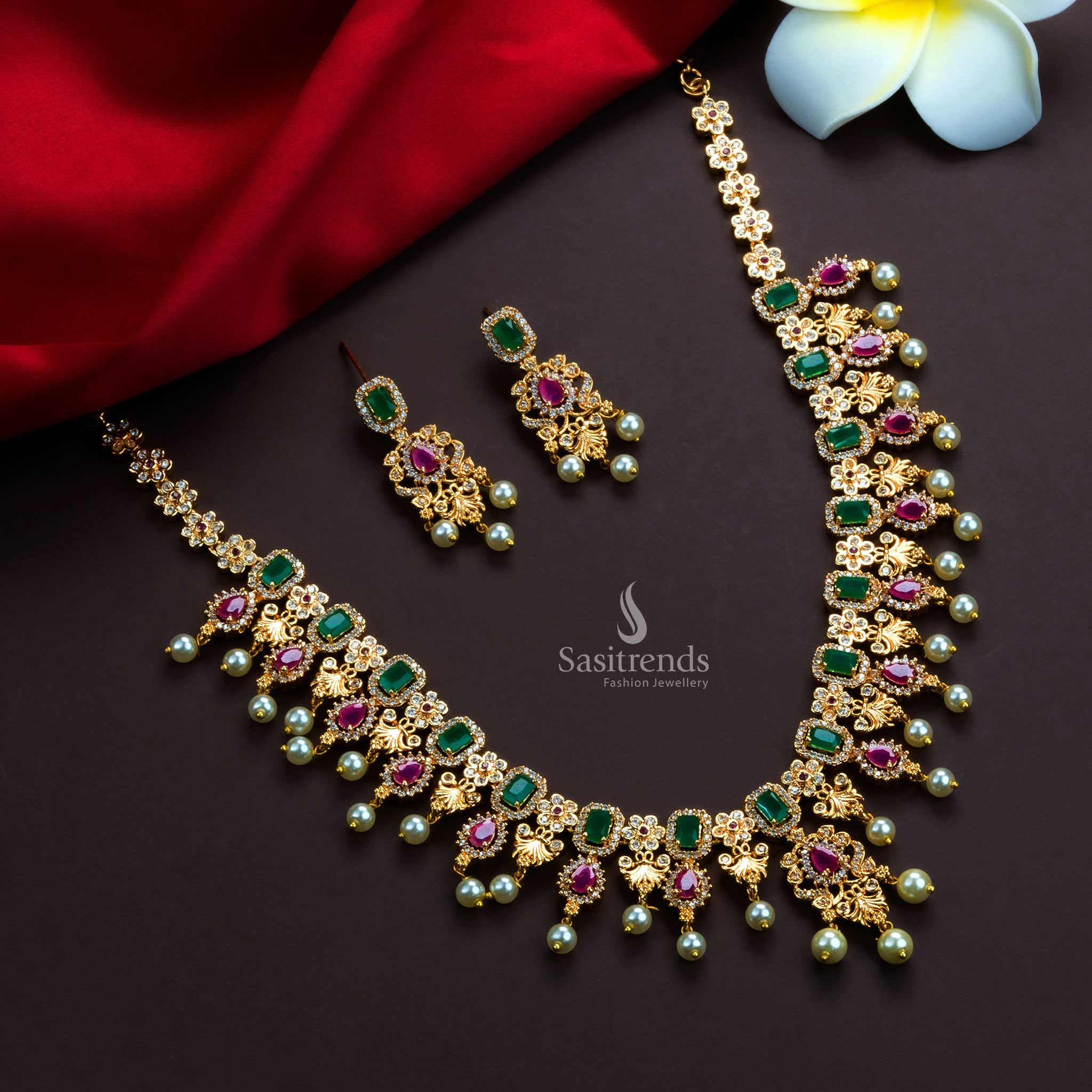 Gram Gold Jewellery Cz Stones Jewellery Sets Gram Gold Bridal Cz