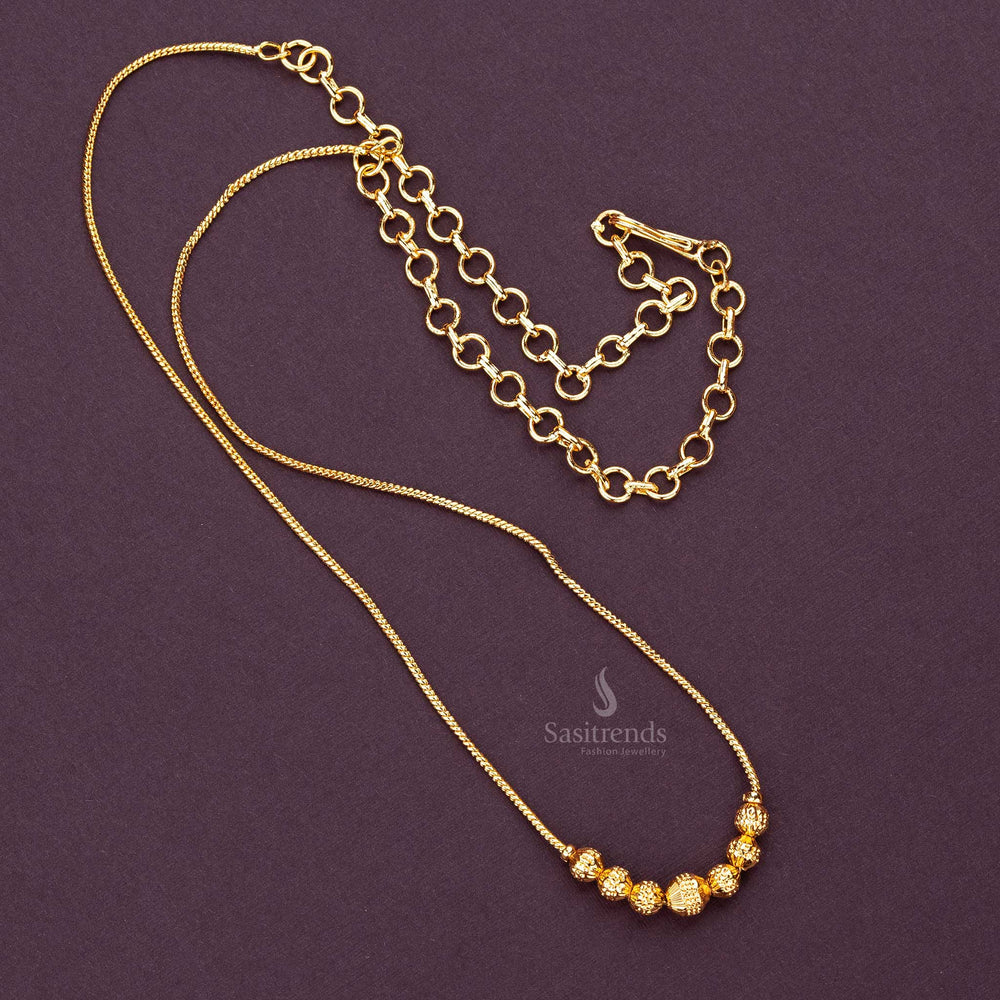 Traditional Micro Gold Plated One Gram Necklace - Real Gold Look - Sasitrends