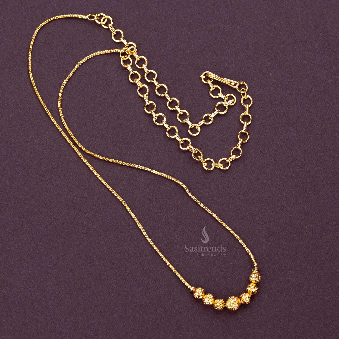 Traditional Micro Gold Plated One Gram Necklace - Real Gold Look - Sasitrends