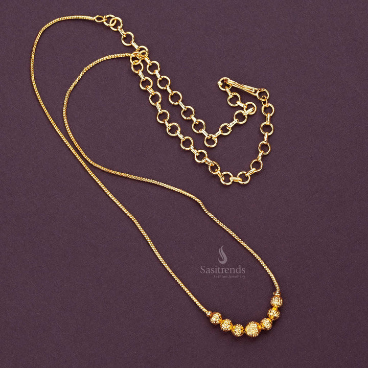Traditional Micro Gold Plated One Gram Necklace - Real Gold Look - Sasitrends