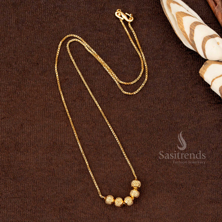Amazing Micro Gold Plated Kerala Ball Necklace – One Gram Jewellery, Traditional and Festive Wear, Guaranteed to Look Like Real Gold - Sasitrends