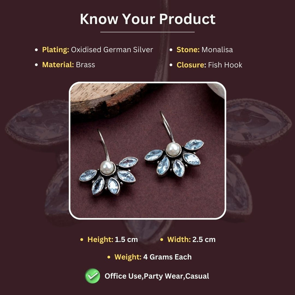 Oxidised Silver Earrings Measurement Image - Sasitrends