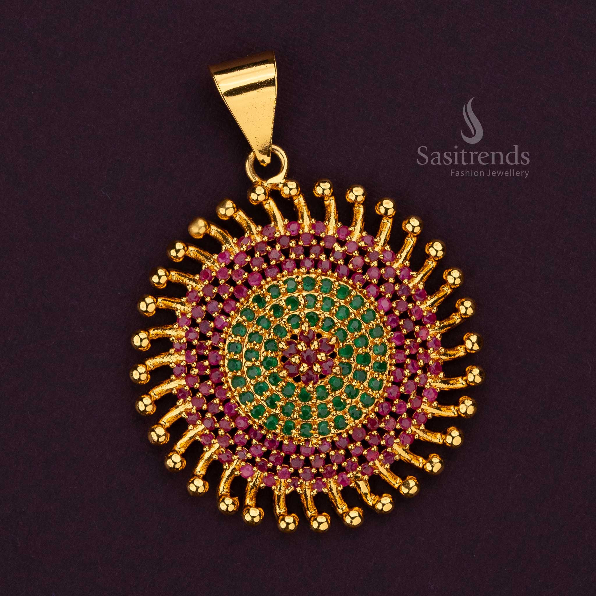 Malabar Gold Pendant Designs Micro Gold Plated Chakara Pendant