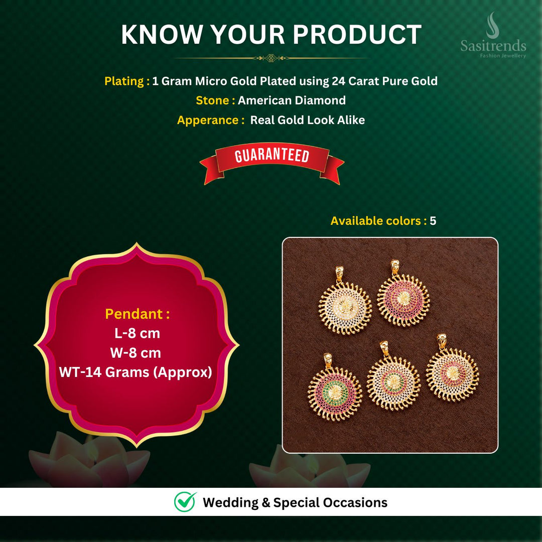 Micro Gold plated Pendant Measurement Image - Sasitrends
