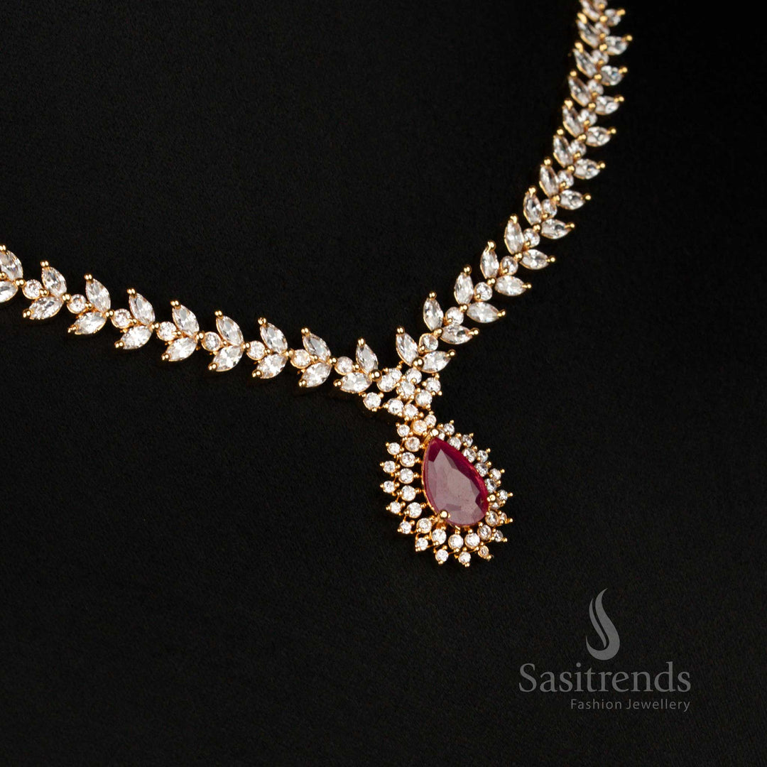Sasitrends Guaranteed Wedding Necklace Set with AD Stones – 2353G