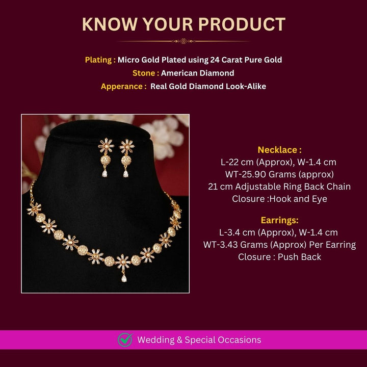 Micro Gold Plated Jewellery Set Measurement Image - Sasitrends