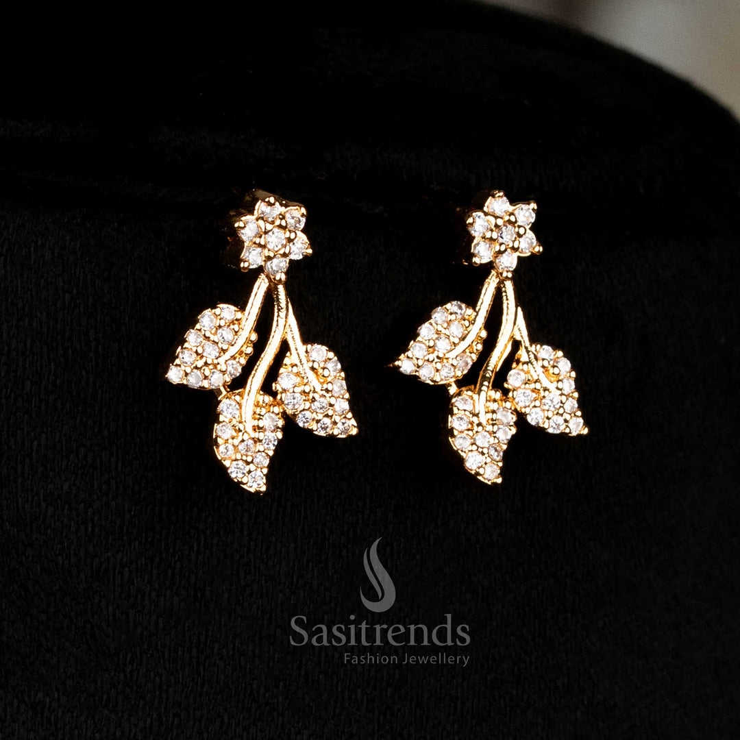 American diamond micro gold vine jewellery set - Sasitrends