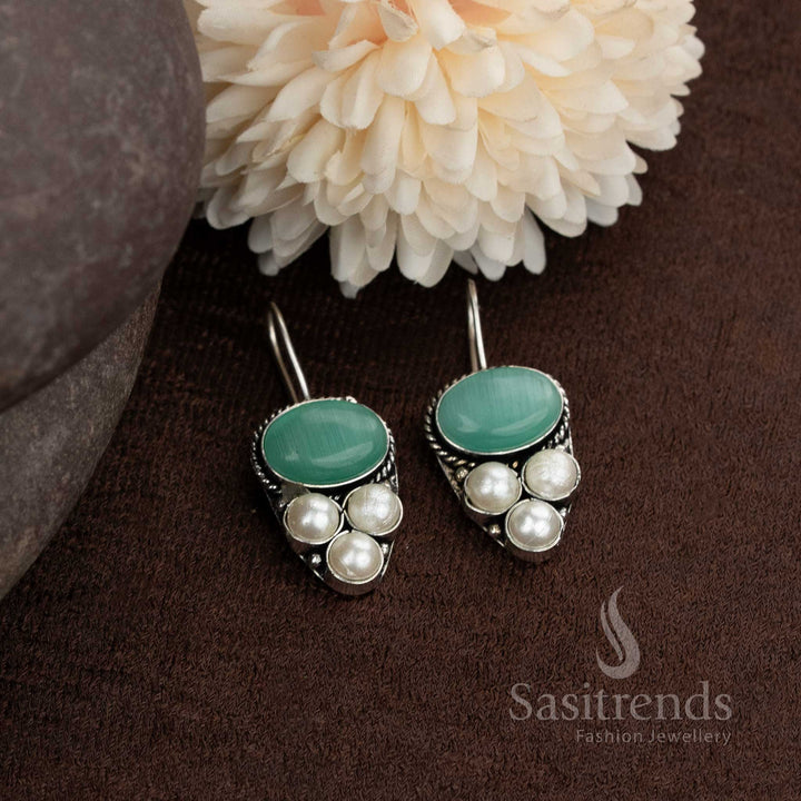 Silver finish oxidised earrings for festive and office wear