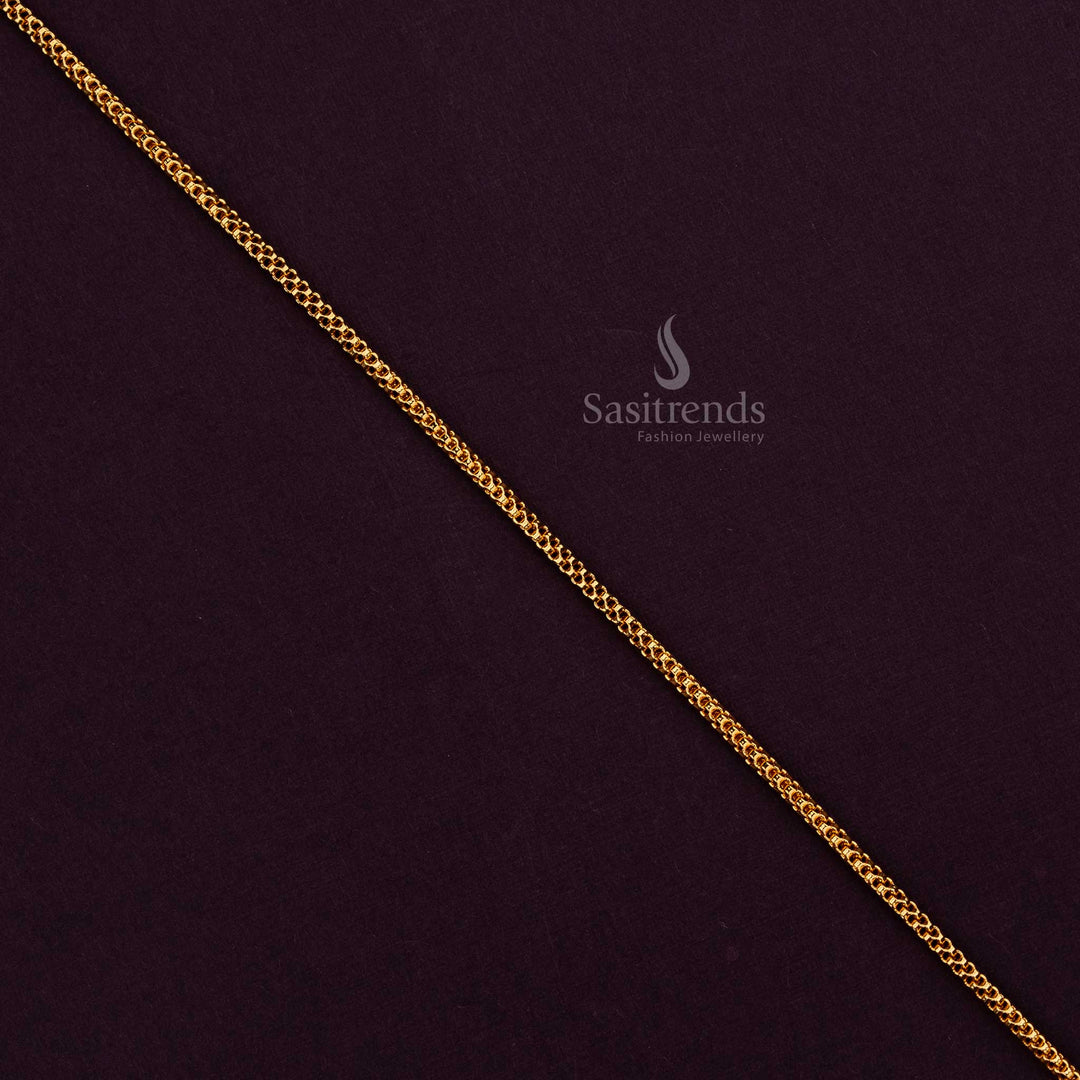 Traditional Interlinked Chain with Micro Gold Plating – Elegant Daily Wear - Sasitrends