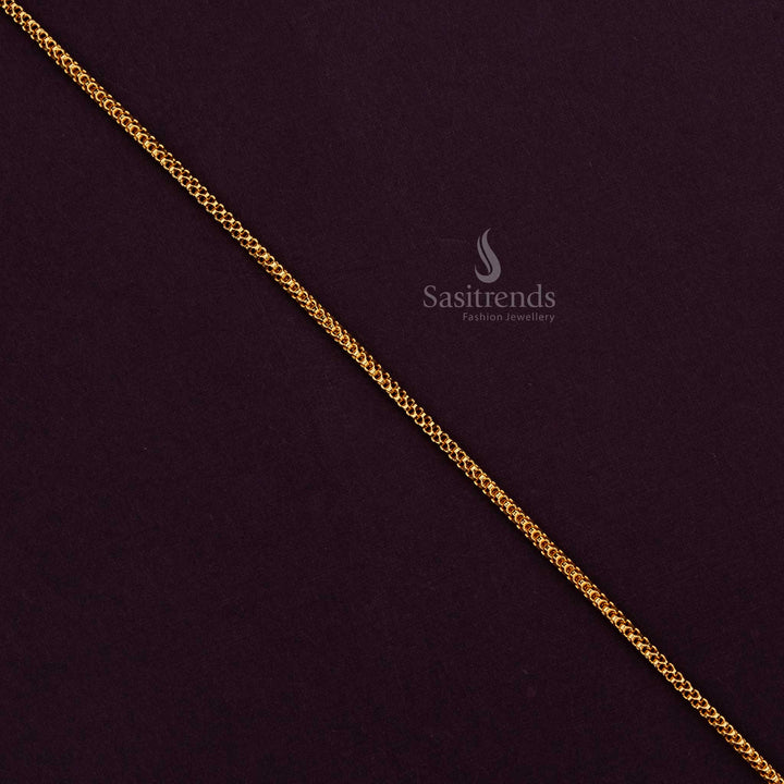 Traditional Interlinked Chain with Micro Gold Plating – Elegant Daily Wear - Sasitrends