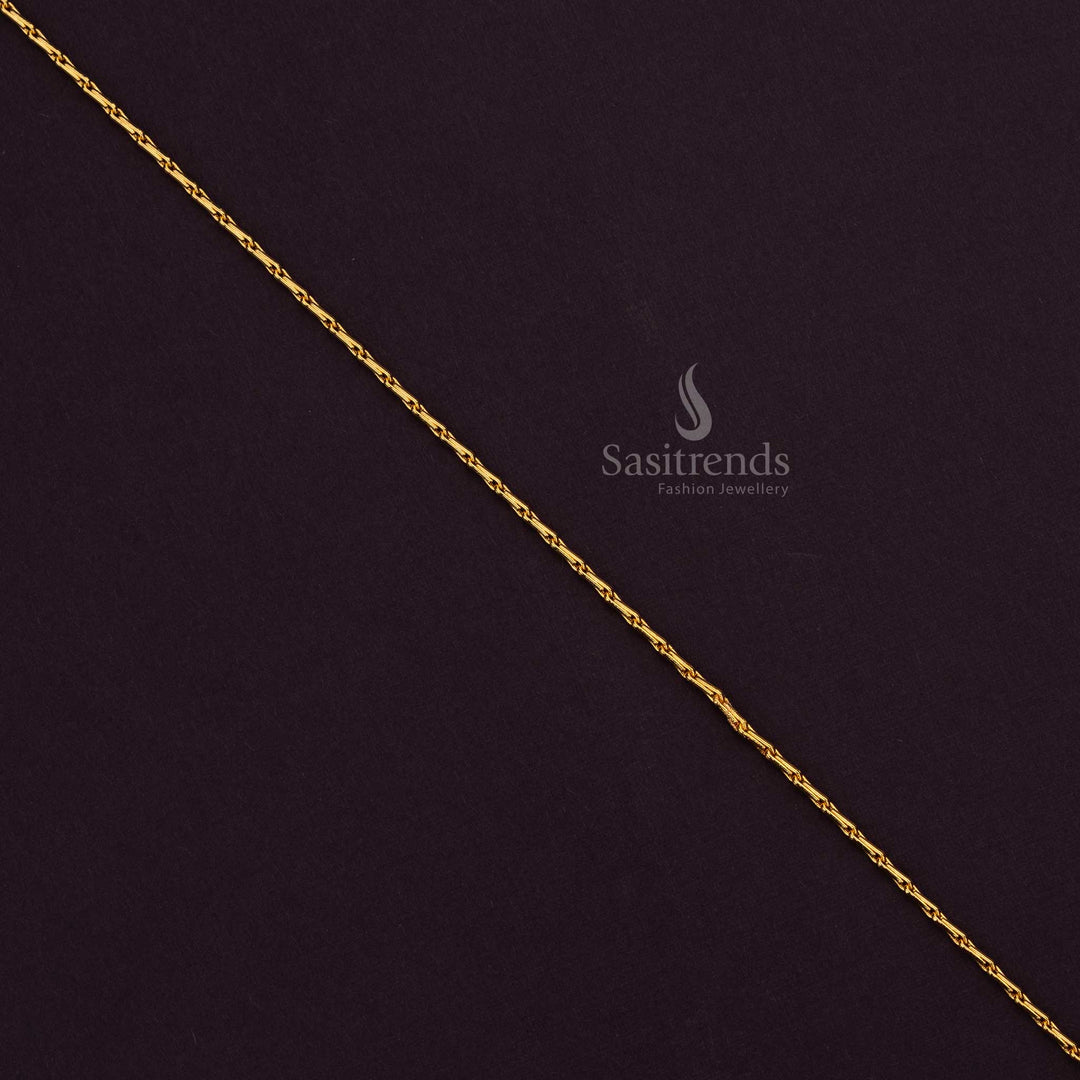 Traditional Twisted Link Gold Plated Chain – Perfect for Temple & Festive Wear - Sasitrends