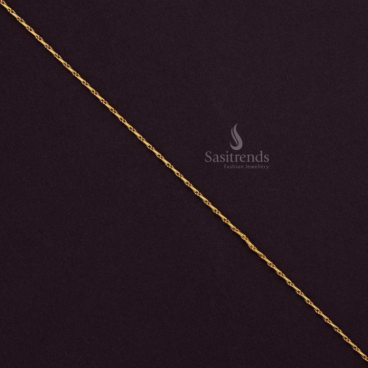 Traditional Twisted Link Gold Plated Chain – Perfect for Temple & Festive Wear - Sasitrends