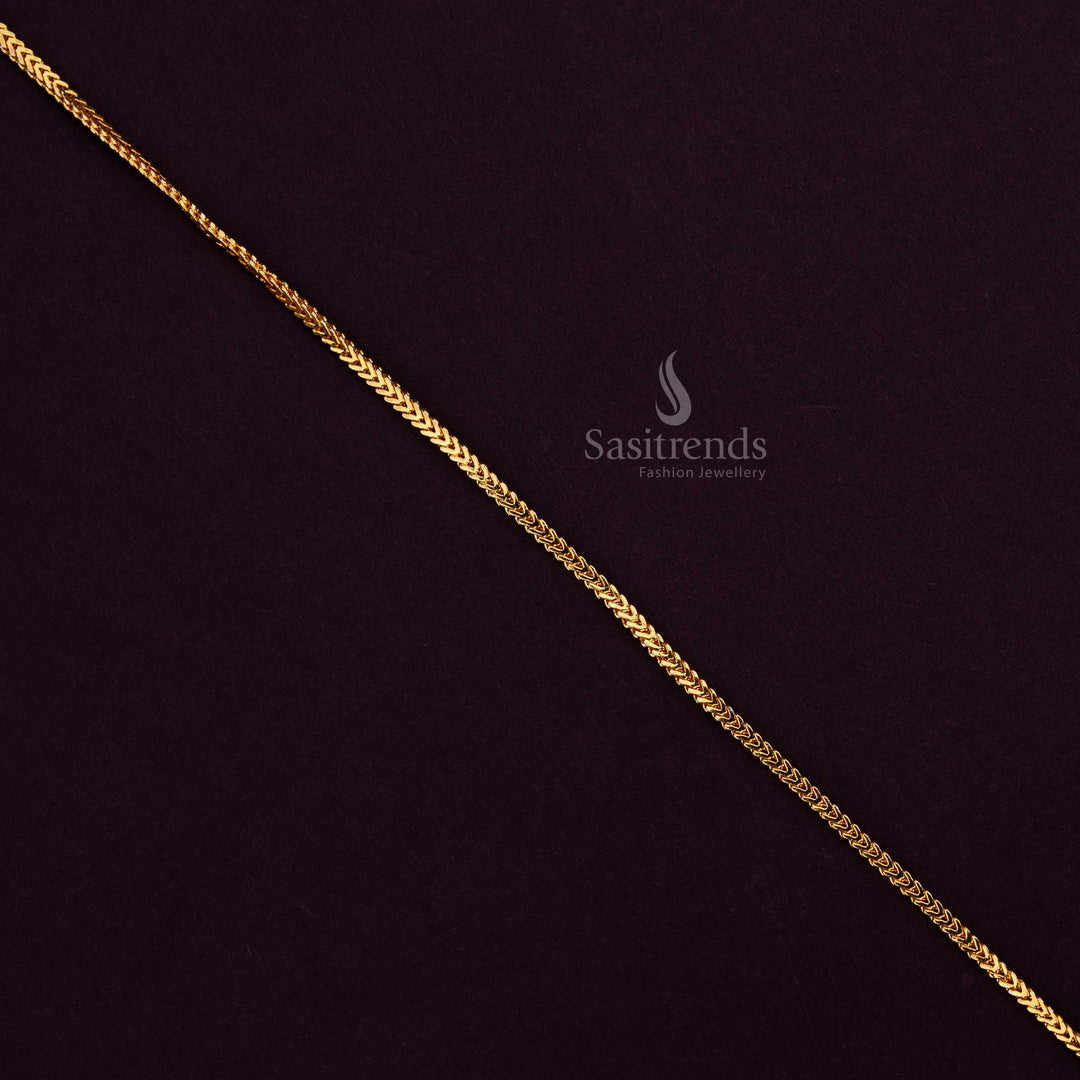 Micro Gold Plated Chevron Link Chain with Secure Clasp – Look Like Real Gold- Sasitrends