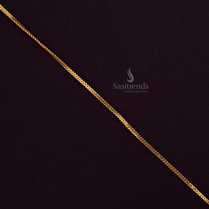 Micro Gold Plated Chevron Link Chain with Secure Clasp – Look Like Real Gold- Sasitrends