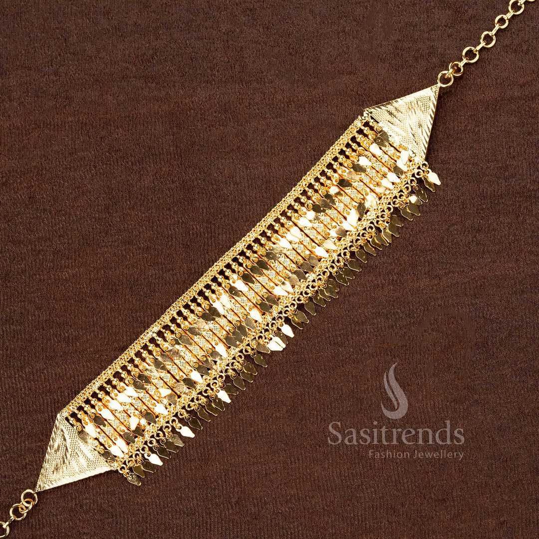 Guaranteed Kerala Style Micro Gold Plated Elakka Thali Three Line Choker - Sasitrends