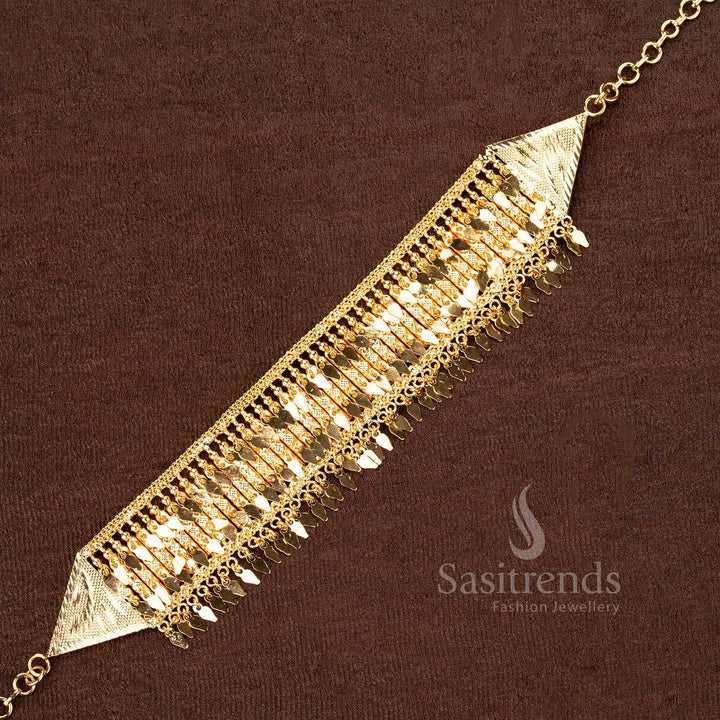 Guaranteed Kerala Style Micro Gold Plated Elakka Thali Three Line Choker - Sasitrends