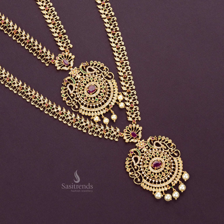 Short Necklace and Earrings Combo American Diamond Set Design