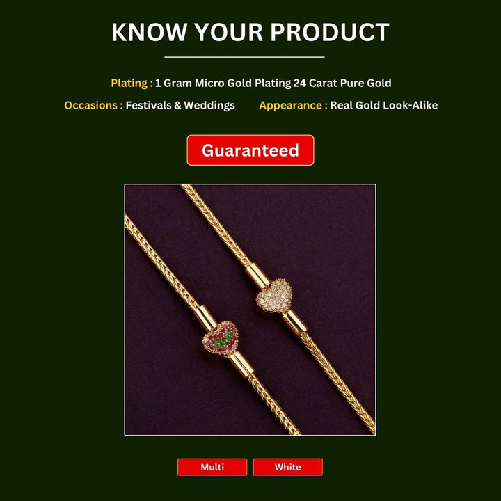 Micro gold plated Mugappu Chain Measurement Image -Sasitrends