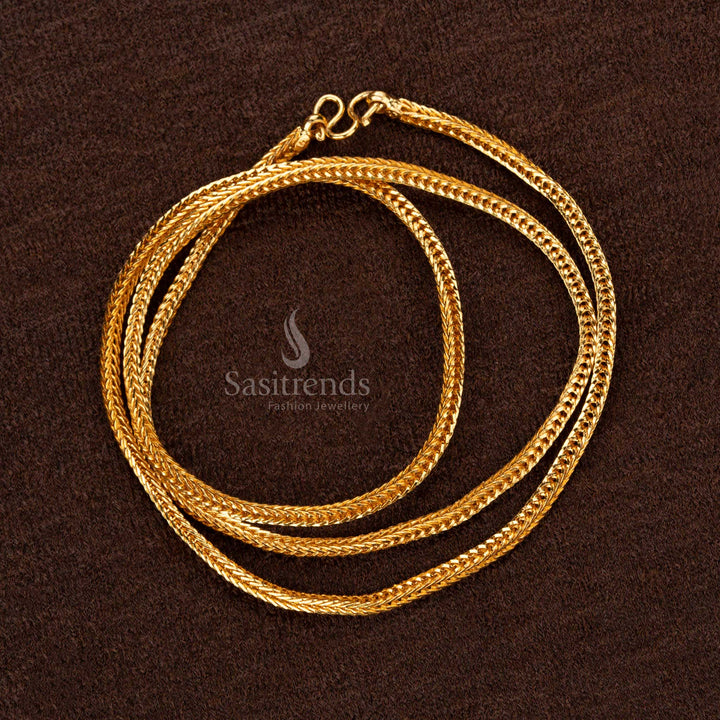 Premium thick one gram gold plated chain, 24 inches, crafted for grand traditional events with lifetime guarantee -Sasitrends