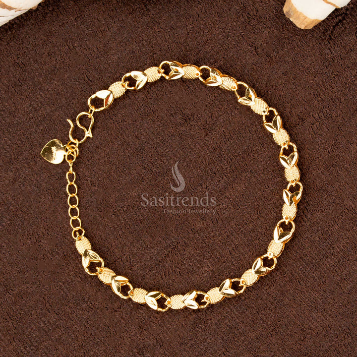 Sophisticated one gram gold plated bracelet with a royal finish, a perfect match for party wear, ethnic glamour, and regal attire - Sasitrends