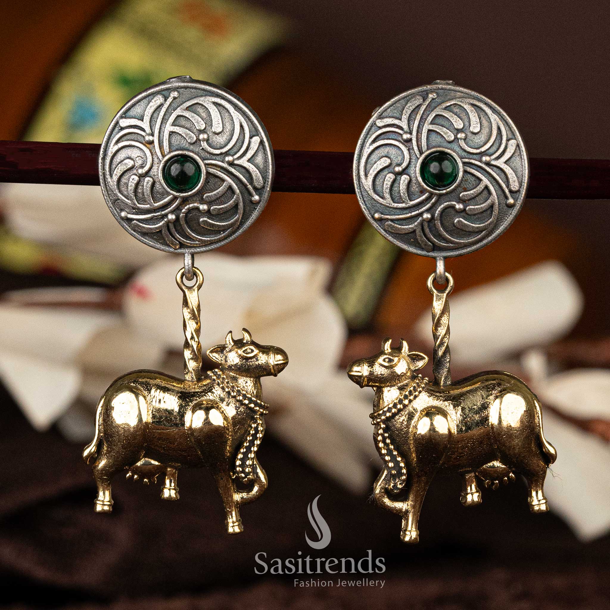 Yellow - Saanjh Bela Nandi Oxidised Earrings main image 1