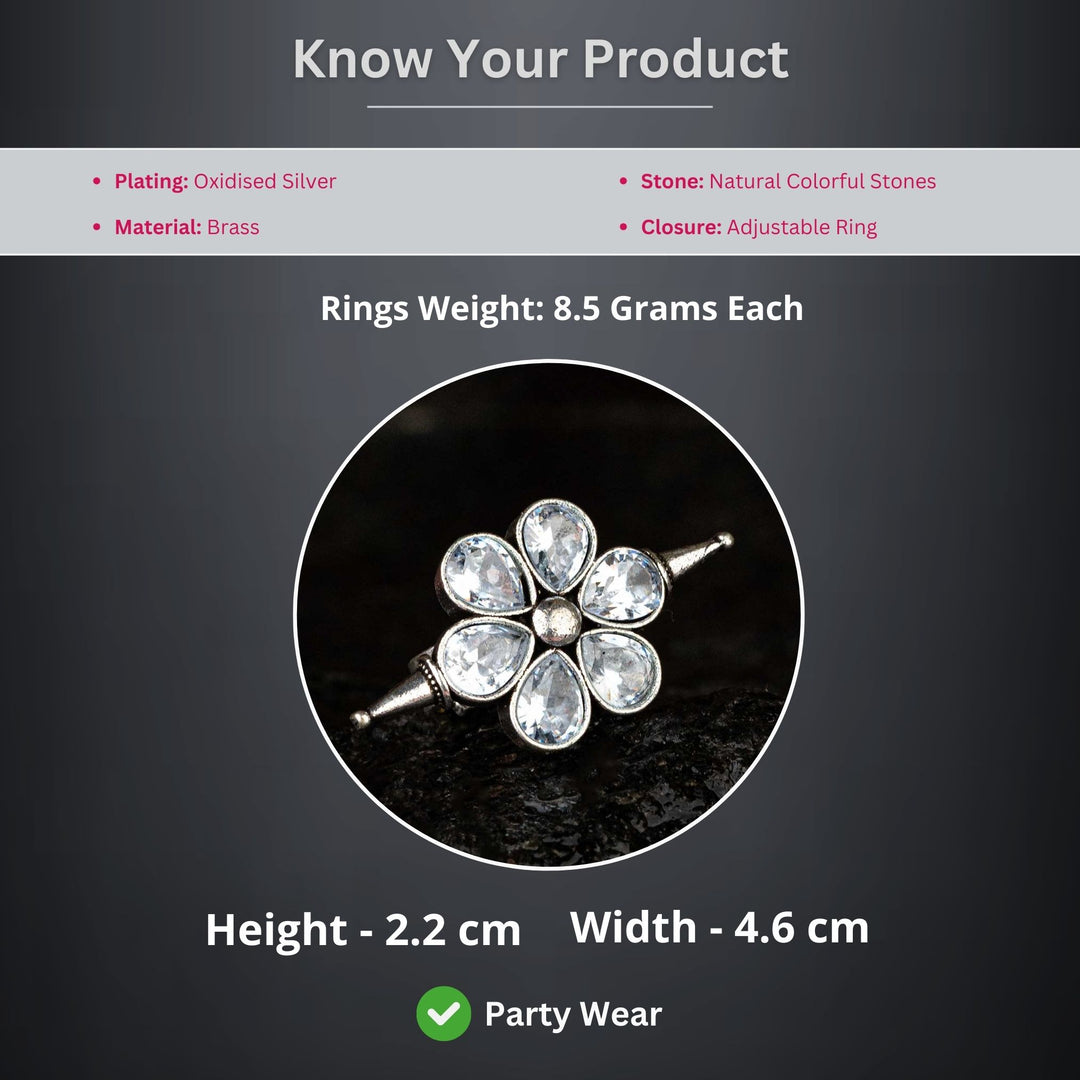 Oxidised Silver Rings Measurement Image - Sasitrends
