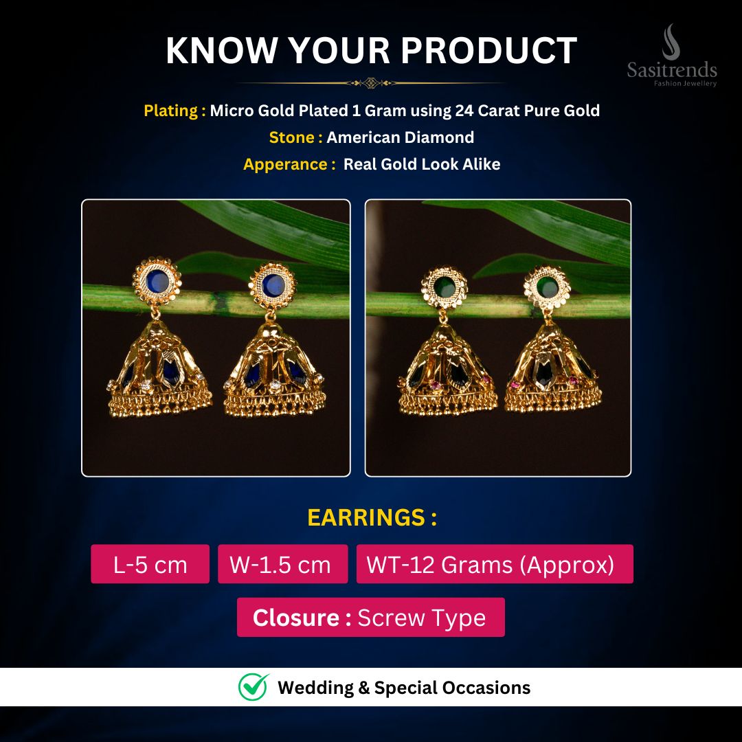 Micro Gold plated Earrings Measurement Image - Sasitrends