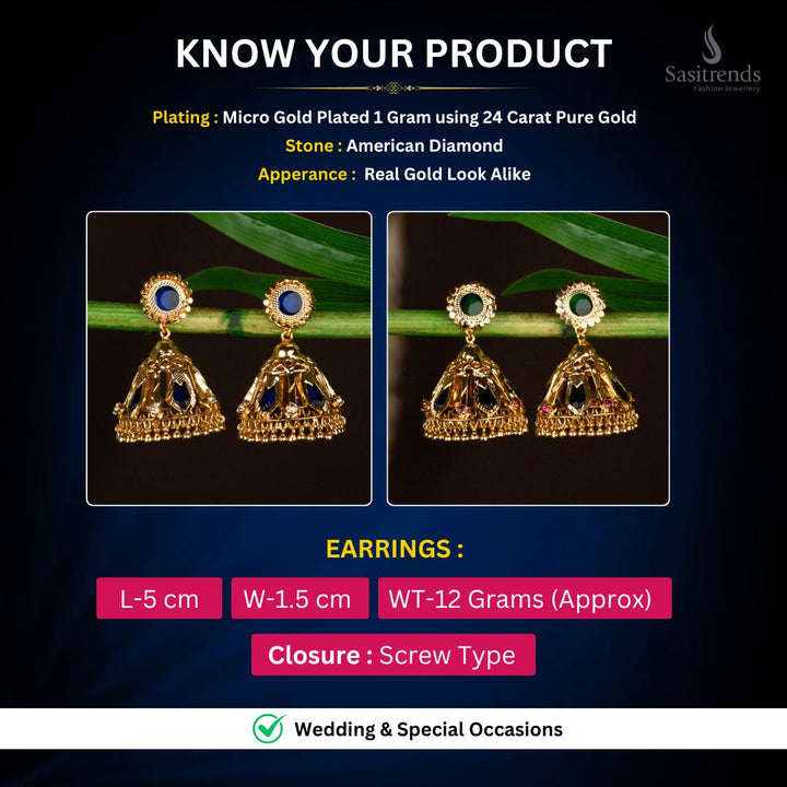 Micro Gold plated Earrings Measurement Image - Sasitrends
