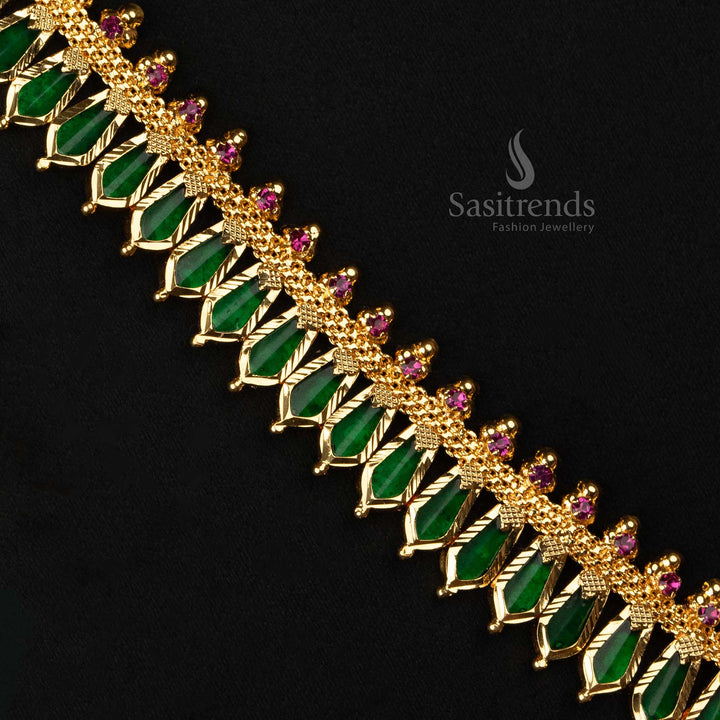 Traditional Micro Gold Plated Nagapadam Necklace – One Gram Real Gold Look | Sasitrends - Sasitrends