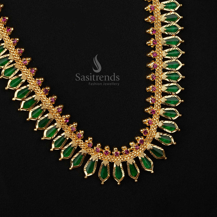 Traditional Micro Gold Plated Nagapadam Necklace – One Gram Real Gold Look | Sasitrends - Sasitrends