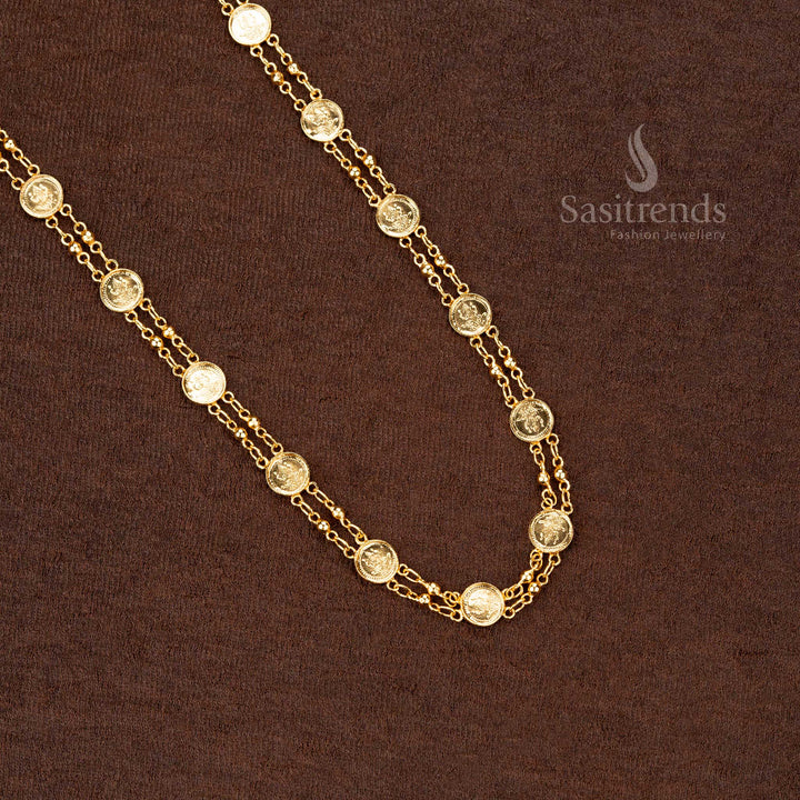 Micro Gold Plated Lakshmi Coin Chain – Look Like Real Gold – Sasitrends