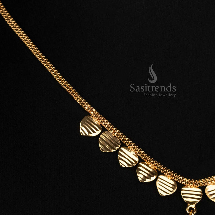Eternal grace micro gold plated simple designer necklace featuring a stylized pendant with charming danglers, a perfect blend of minimalism and elegance - Sasitrends