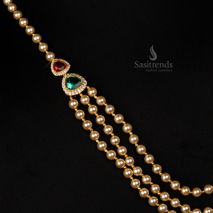 Traditional Micro Gold Plated Pearl Jewellery Set – Festive & Temple Wear – Sasitrends