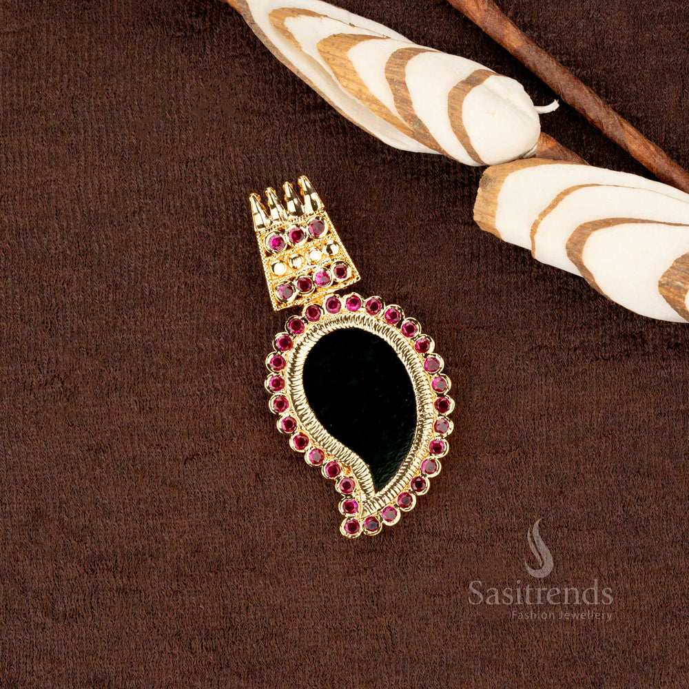 One gram micro gold plated Fully AD Stone Palakka pendant, traditional Kerala jewellery – Sasitrends