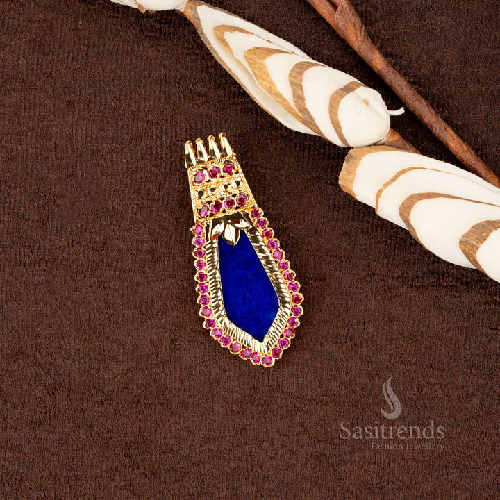 Temple wear Fully AD Stone Studded Palakka pendant, high-quality micro gold plated design – Sasitrends