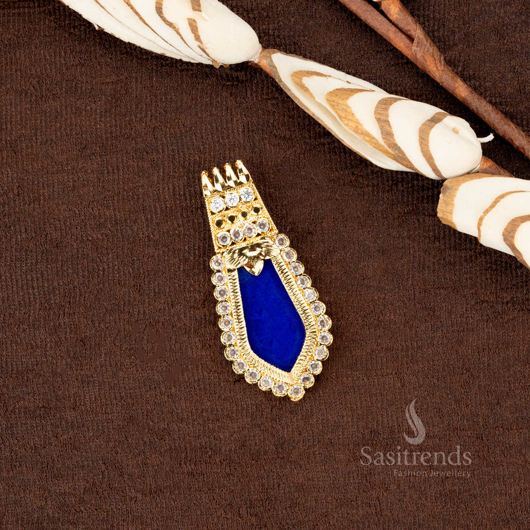 Temple wear Fully AD Stone Studded Palakka pendant, high-quality micro gold plated design – Sasitrends