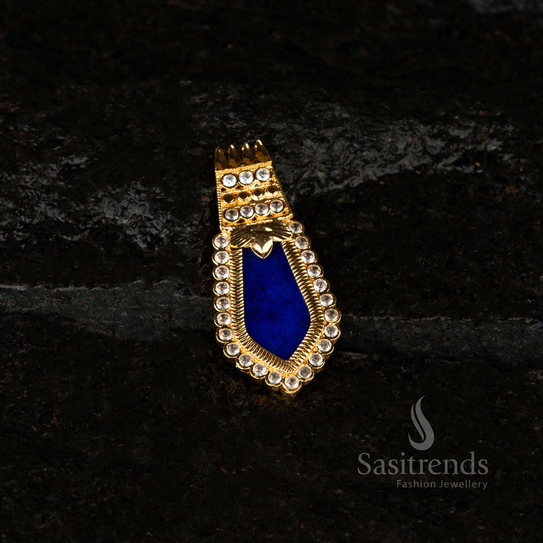 Temple wear Fully AD Stone Studded Palakka pendant, high-quality micro gold plated design – Sasitrends