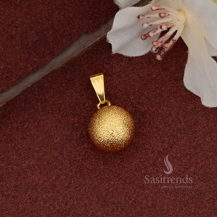 Grand Textured Micro Gold Plated Ball Pendant - Looks Like Real Gold - Sasitrends