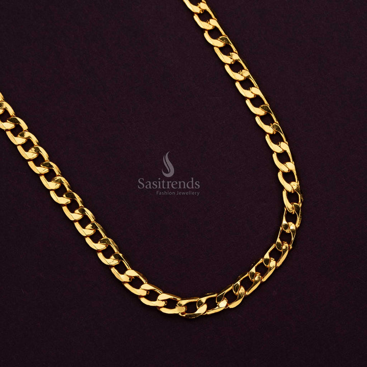High-Quality Micro Gold Plated box shaped interlink Chain, Classic Men’s Jewellery – Sasitrends
