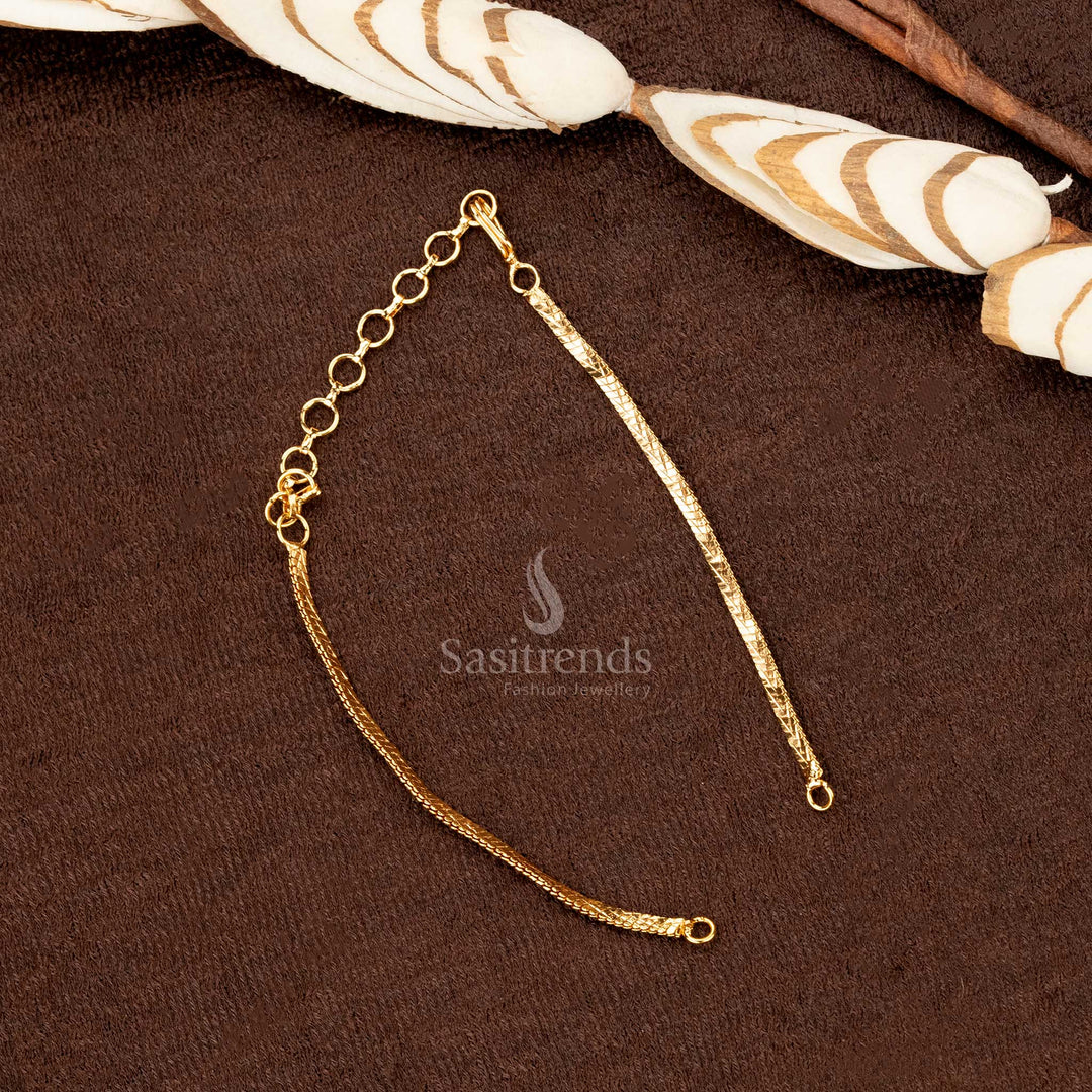 Traditional Gold Plated Back Chain with Secure Adjustable Loops - Sasitrends