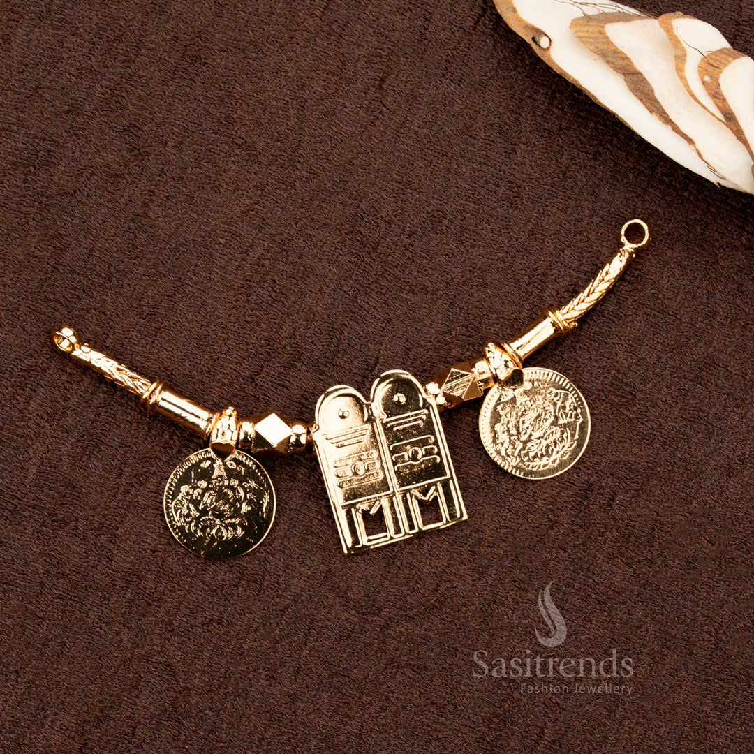 Traditional Mangalsutra Pendant with Double Lakshmi Coins - Sasitrends