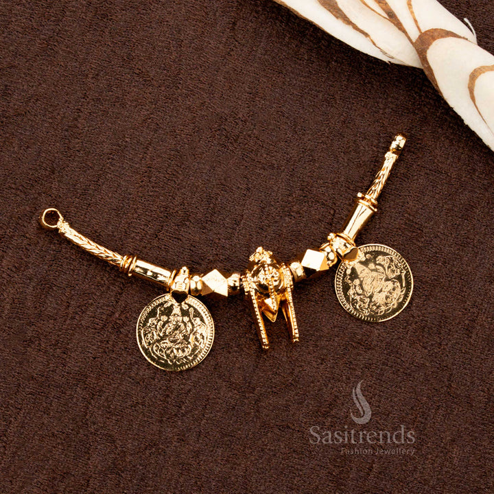 Traditional Mangalsutra Pendant with Double Lakshmi Coins - Sasitrends