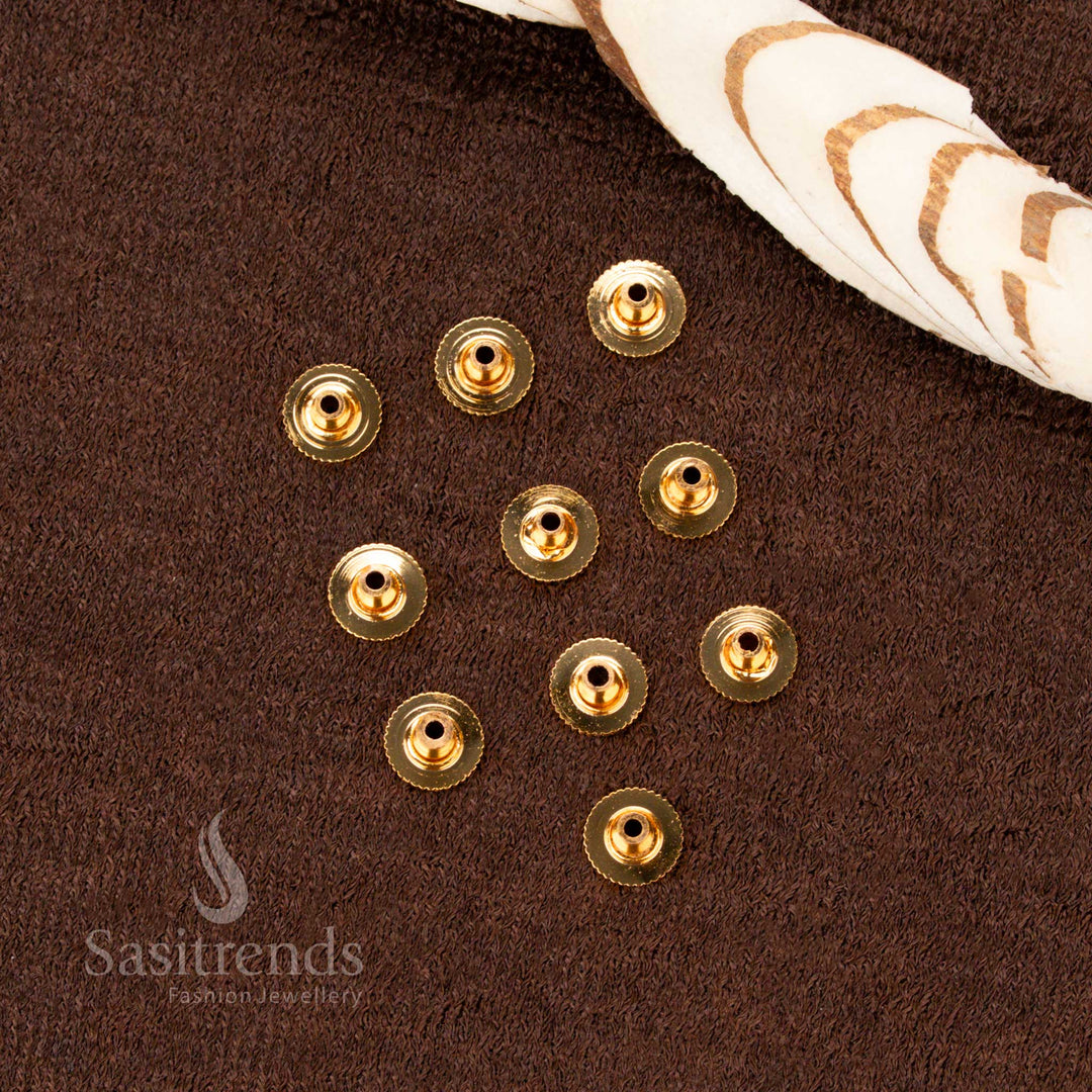 Heritage Glamour Micro Gold Finish Brass Back Push Earring Support Set for Indian Jewellery – Studs and Jhumkas – Durable Secure Fit for Daily Style Comfort - Sasitrends