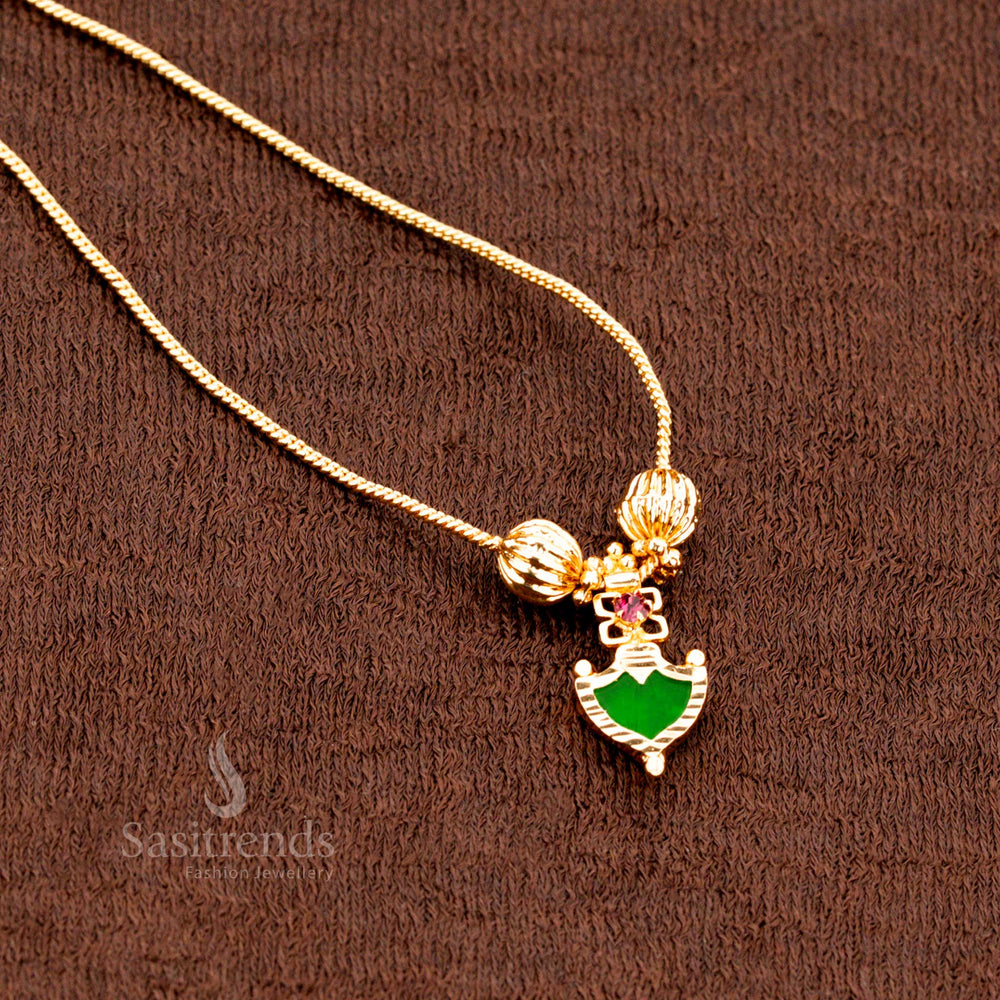 Micro Gold Plated Big Ball Palakka Pendant Necklace with AD Stones – Sasitrends